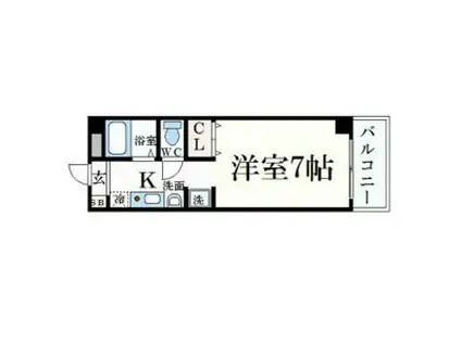 ヒューマンハイツ(1K/4階)の間取り写真