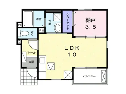 サンセールヤマビコ(1LDK/1階)の間取り写真