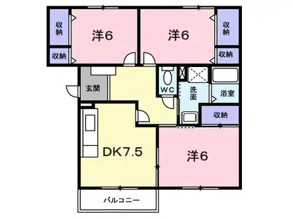 エミネンスII(3DK/2階)の間取り写真