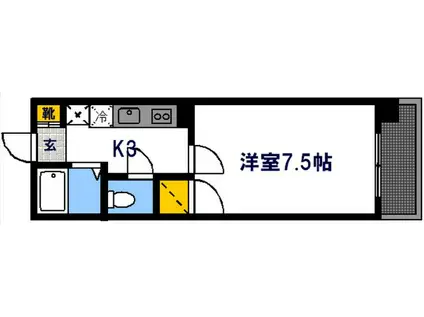 ルアール国光(1K/4階)の間取り写真