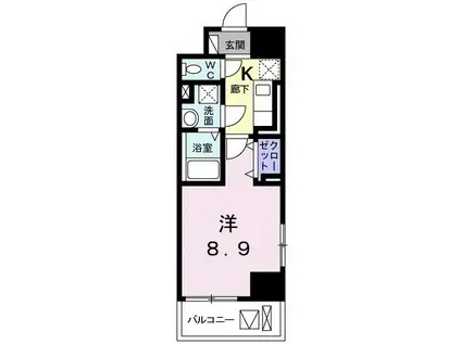 ダイヤモンドリング(1K/7階)の間取り写真