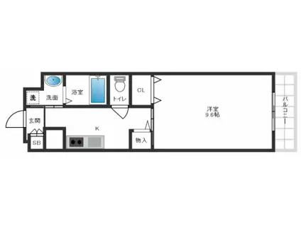 メトロノーム(1K/5階)の間取り写真