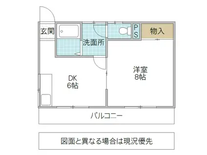 マーメイドインSS(1DK/2階)の間取り写真