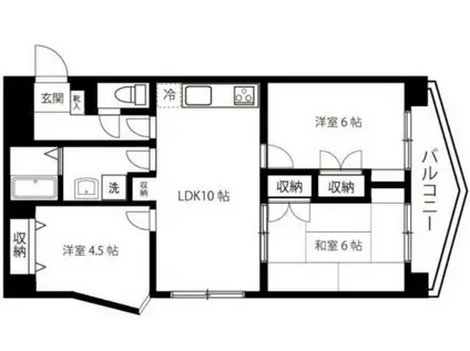 アソシエール護国寺(3LDK/5階)の間取り写真