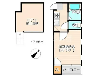 イル・レガーロ博多(1K/1階)の間取り写真