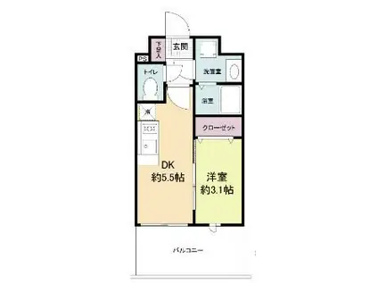 LIVE CASA県庁前(1DK/5階)の間取り写真