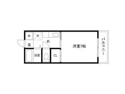 サンレモハイツ上杉(1K/3階)の間取り写真