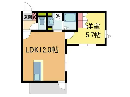 A.LUXS エーリュクス(1LDK/1階)の間取り写真