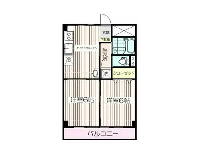 高島平ハイランドコーポ(2LDK/3階)の間取り写真