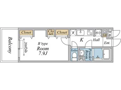 船橋市飯山満2丁目工事(1K/2階)の間取り写真