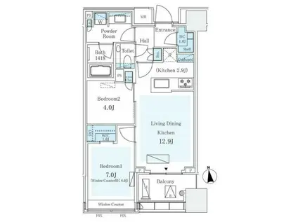 三番町ハウス(2LDK/3階)の間取り写真