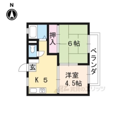 サングリーンハイツ(2DK/1階)の間取り写真