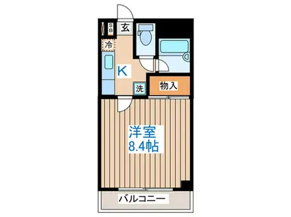 グランドールハマユー台原(1K/3階)の間取り写真