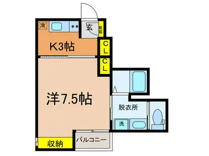 MAISONDE ASAHI(1K/1階)の間取り写真