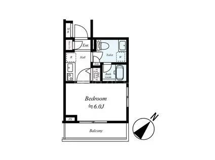 ロアール豊島長崎(1K/2階)の間取り写真