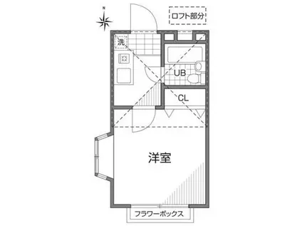 ガウディ7(1K/2階)の間取り写真