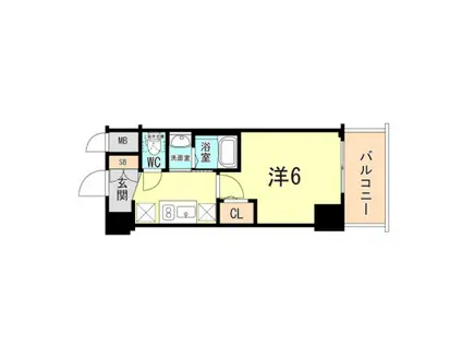 エステムコート神戸湊町(1K/9階)の間取り写真