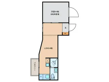 ガレット学研都市(1LDK/2階)の間取り写真