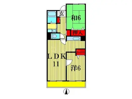 ル・モンテストS(2LDK/2階)の間取り写真