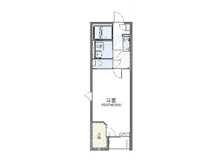 レオネクストボンジュールV(1K/2階)の間取り写真