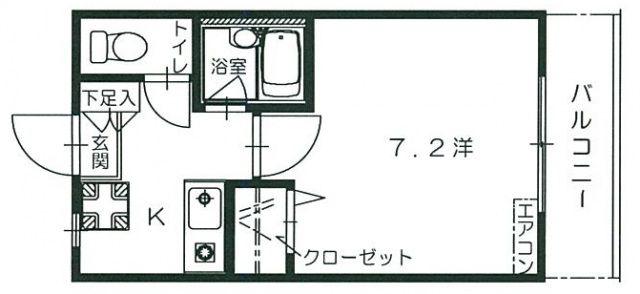 メゾン長束西(1K/2階)の間取り写真