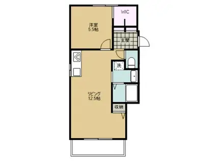 ミユキハイツ(1LDK/2階)の間取り写真