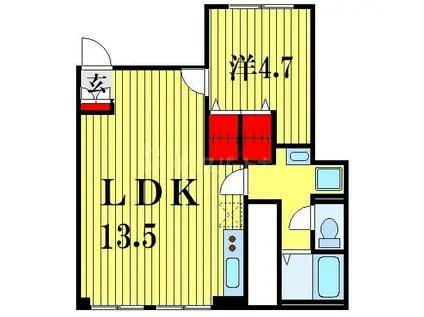 リファレンス胡録台(1LDK/1階)の間取り写真