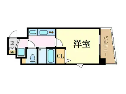 プレサンス本町リアルシティ(1K/2階)の間取り写真