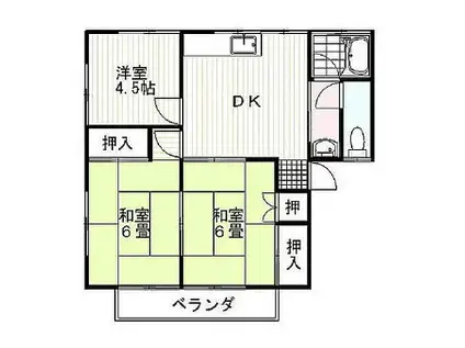 ピーチハウス(3DK/2階)の間取り写真