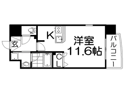 京阪本線 枚方市駅 徒歩7分 8階建 築20年(ワンルーム/2階)の間取り写真