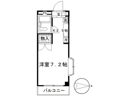 メゾンド24 上石原2丁目(ワンルーム/2階)の間取り写真