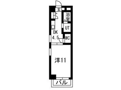 J-レジデンス栄II(1DK/3階)の間取り写真