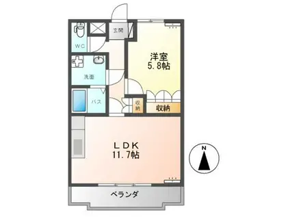 フォル・ルスト(1LDK/2階)の間取り写真