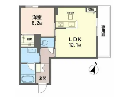 BALLOONFLOWER ノース(1LDK/1階)の間取り写真