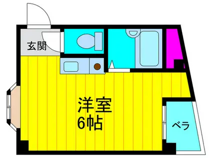 紅屋町グリーンハイツ(ワンルーム/3階)の間取り写真