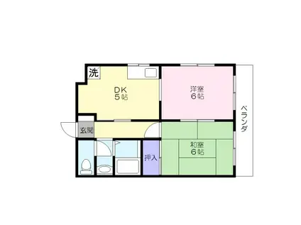 ロイヤルメゾン7(2DK/4階)の間取り写真