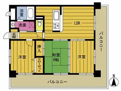 ジョイフリーレジデンスZ.1(3LDK/5階)の間取り写真