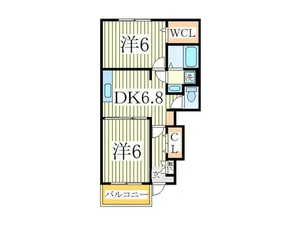 ラフレシールI(2DK/1階)の間取り写真