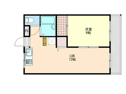 サンシャイン木場町(1LDK/2階)の間取り写真