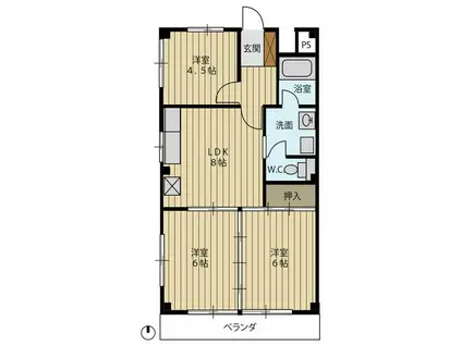 ラフォーレ元町(3LDK/2階)の間取り写真