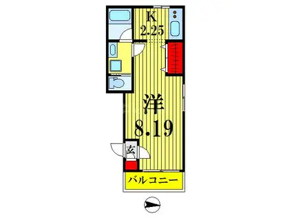 MERVEILLEUX(1K/1階)の間取り写真