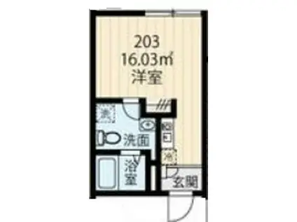 貸マンション 板橋区蓮根2丁目(ワンルーム/2階)の間取り写真