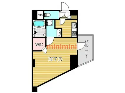 アンフィニィ・城北(1K/9階)の間取り写真