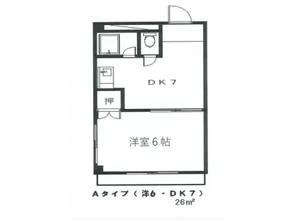 星ビル(1DK/3階)の間取り写真