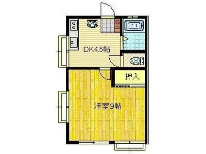 アートリバービュー(1K/1階)の間取り写真