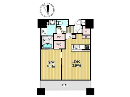 SHIROKANE THE SKY(1LDK/24階)の間取り写真