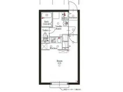 クレストタップ名古屋ウエスト(1K/2階)の間取り写真