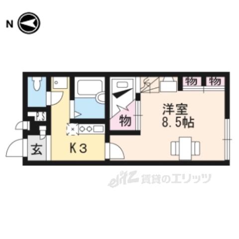 レオパレス石山(1K/1階)の間取り写真
