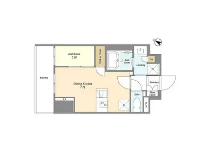 ドゥーエ横濱鶴見(1DK/9階)の間取り写真