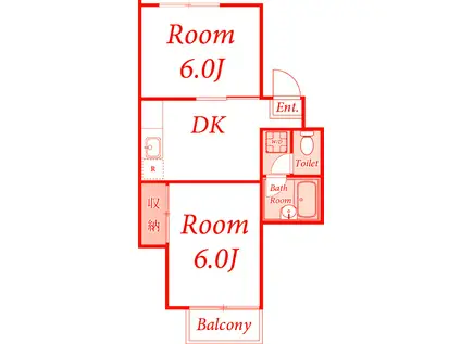 メゾンフラワー(2DK/1階)の間取り写真
